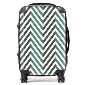 Geometric Herringbone Chevron Blues Suitcase - Cabin