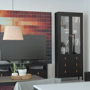 Barcelona Tv-unit 3 drawers in Matt Black