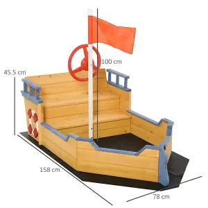 Sand pit Kids Children Sandpit Wooden Pirate Ship