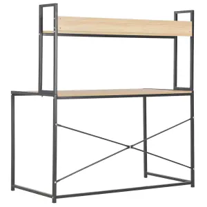 Berkfield Computer Desk Black and Oak 120x60x138 cm