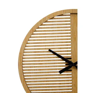 Interiors By Premier Easily Maintained Large Wooden Wall Clock, Large Wood Dial Clock In Kitchen, Contemporary Large Wall Clock