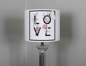 Love & Flowers Typography   (Ceiling & Lamp Shade) / 45cm x 26cm / Lamp Shade