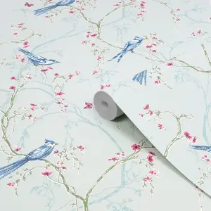 Superfresco Easy Songbird Tree & Butterfly Duck Egg Blue Wallpaper