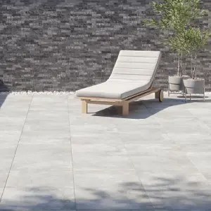 Zen Matt Perla Concrete Effect Porcelain Outdoor Tile - Pack of 27, 21.87m² - (L)900x(W)900