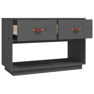 Berkfield TV Cabinet Grey 90x40x60 cm Solid Wood Pine