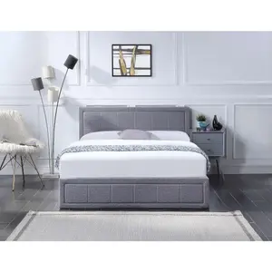 King Size Grey Ottoman Storage Bed Frame Gas Lifting