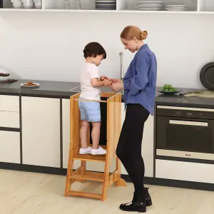 Costway Toddler Kitchen Stool Helper Bathroomd Ajustable Baby Standing Tower