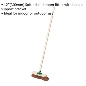 Versatile Soft Bristle Broom with 300mm Brush Head for Indoor and Outdoor Cleaning