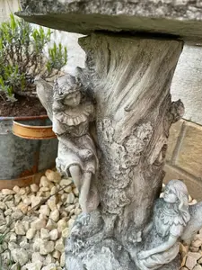 Fairy Bird Bath Stone Statue Outdoor Garden Ornament British Made Feeder