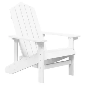 Berkfield Garden Adirondack Chair with Table HDPE White