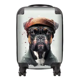 Boxer Dog With Hat Splashart Suitcase - Small