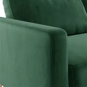 Dunelm Jacob Velvet Small 2 Seater Sofa, Mid Century, Jacob Bottle Green, Fabric/Velvet