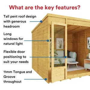 BillyOh Bella Tongue and Groove Pent Summerhouse - 12x8