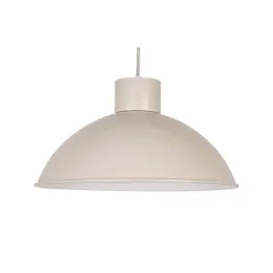 First Choice Lighting Domed Taupe Grey Easy Fit Metal Pendant Shade