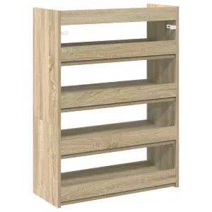 Berkfield Shoe Rack Sonoma Oak 80x25x61.5 cm Engineered Wood