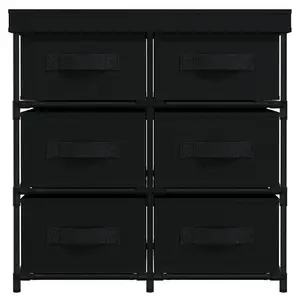 Berkfield Storage Cabinet with 6 Drawers 55x29x55 cm Black Steel