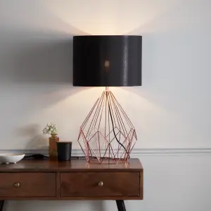 GoodHome Vertree Cage Copper effect Table light