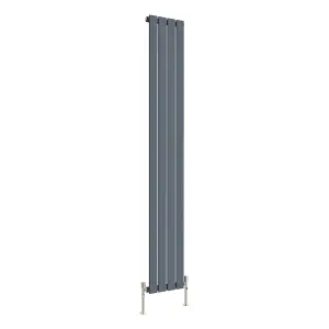 Vertical Anthracite Single Flat Panel Radiator (H) 1800 mm x (W) 272 mm, 2196 BTU.