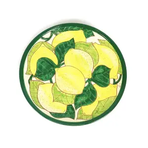 Signature Lemons Hand Painted Ceramic Kitchen Dining Plate (Diam) 28cm Set of 4