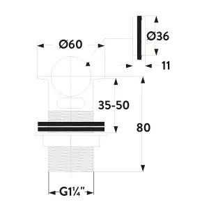 Swivel Flip Top Basin Waste Slotted