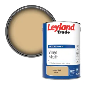 Leyland Trade Vinyl Matt Walls & Ceilings Emulsion Paint Serene Gold (PPG1091-4) 5L