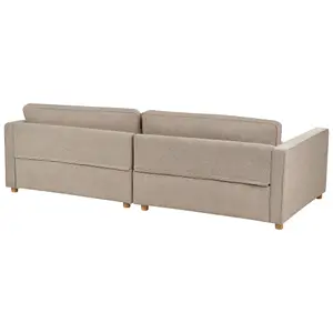 3 Seater Fabric Sofa Taupe VINSTRA