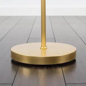 ValueLights Modern Gold Metal Standard Floor Lamp With Mustard Tapered Shade - Includes 6w LED Bulb 3000K Warm White