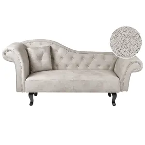 Left Hand Velvet Chaise Lounge Taupe LATTES II