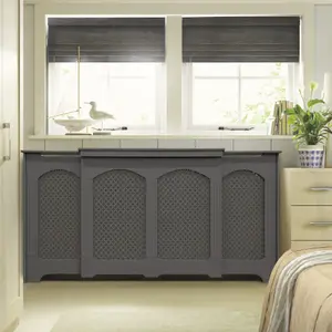 Cambridge Medium Grey Radiator cover 936mm(H) 2000mm(W) 220mm(D)