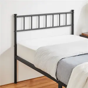 Yaheetech Black 3ft Single Metal Bed Frame with Slatted Headboard and Footboard