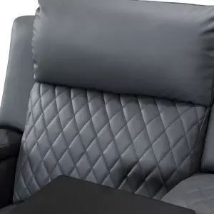 Electric Reclining Chair & Cinema Seat with USB Ports in Grey Leather Aire - Venice Series One