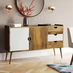 Rousseau 150cm Sideboard Brown/White