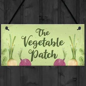 Red Ocean The Vegetable Patch Hanging Sign Garden Sign Summer House Plaque Shed Sign Garden Lover Gifts