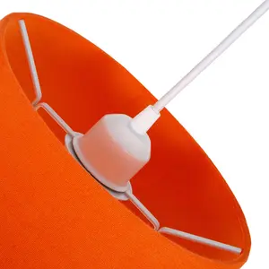 Traditional Linen Fabric Drum Shade for Pendant & Lampshade Orange / 12.5cm H x 20cm W x 20cm D