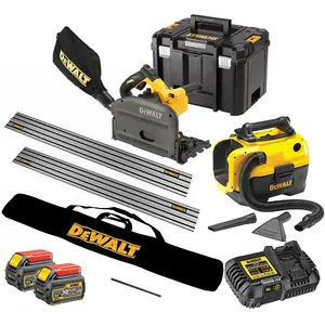 Dewalt DCS520T2-KR-VAC 54v XR FLEXVOLT Plunge Saw - 2x6.0ah + 2 Guide Rails ++