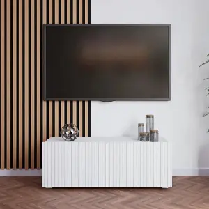 Clean and Contemporary with the Kolder TV Cabinet 1000mm x 340mm x 410mm in Crisp White