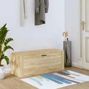 Berkfield Wall Shoe Cabinet Sonoma Oak 100x35x38 cm Engineered Wood