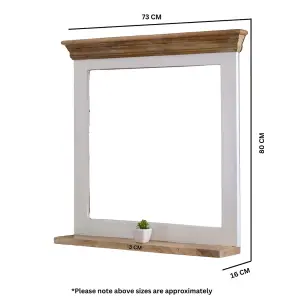 Oscar Mirror Frame With Shelf Solid Mango Wood