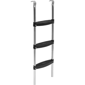 96cm Height 3 Tread Trampoline Ladder Steps - Frame Hanging Wide Grip Step 150KG