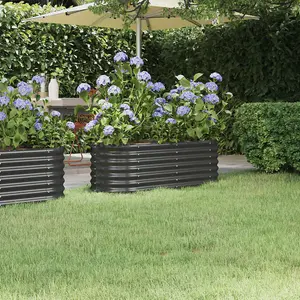 Berkfield Garden Planter Powder-coated Steel 114x40x36 cm Anthracite