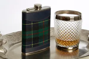 Maison by Premier Green Tartan Hip Flask