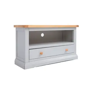 Loreo Light Grey 1 Drawer TV Cabinet Wood Knob