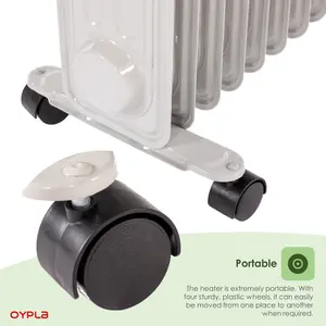 Oypla Electrical 2000W 9 Fin Portable Oil Filled Radiator Electric Heater