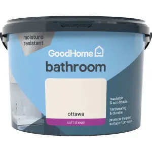 GoodHome Bathroom Ottawa Soft sheen Emulsion paint, 2.5L