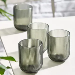 Chanyia Drinking Glass Set (Set of 6) Grey / 9.50" H