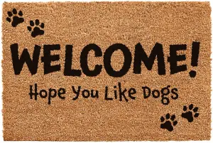 Hope You Like Dogs Novelty Doormat Unique Front Doormats Coir Pet Funny