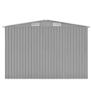 Berkfield Garden Shed 257x392x181 cm Metal Grey