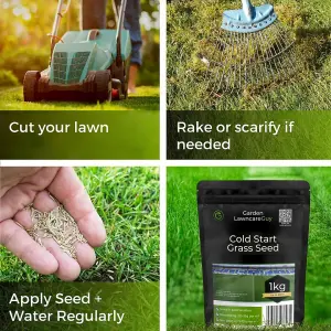 ColdPro Grass Seed - Fast Growing Winter Lawn Seed - Germinates in Low Soil Temperatures - Hard Wearing - 5kg