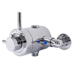 Exposed Modern Concentric Thermostatic Shower Mixer Valve Chrome - 1 Outlet