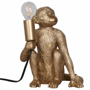 First Choice Lighting Set of 2 Gold Monkey Table Lamp or Bedside Lights